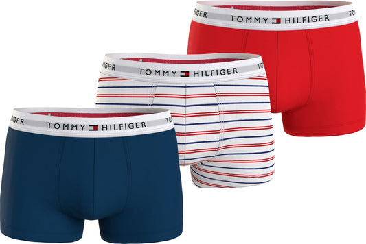 Tommy Hilfiger 3 Pack Mens Underwear Deep Indigo/Fireworks/Bicolor Str