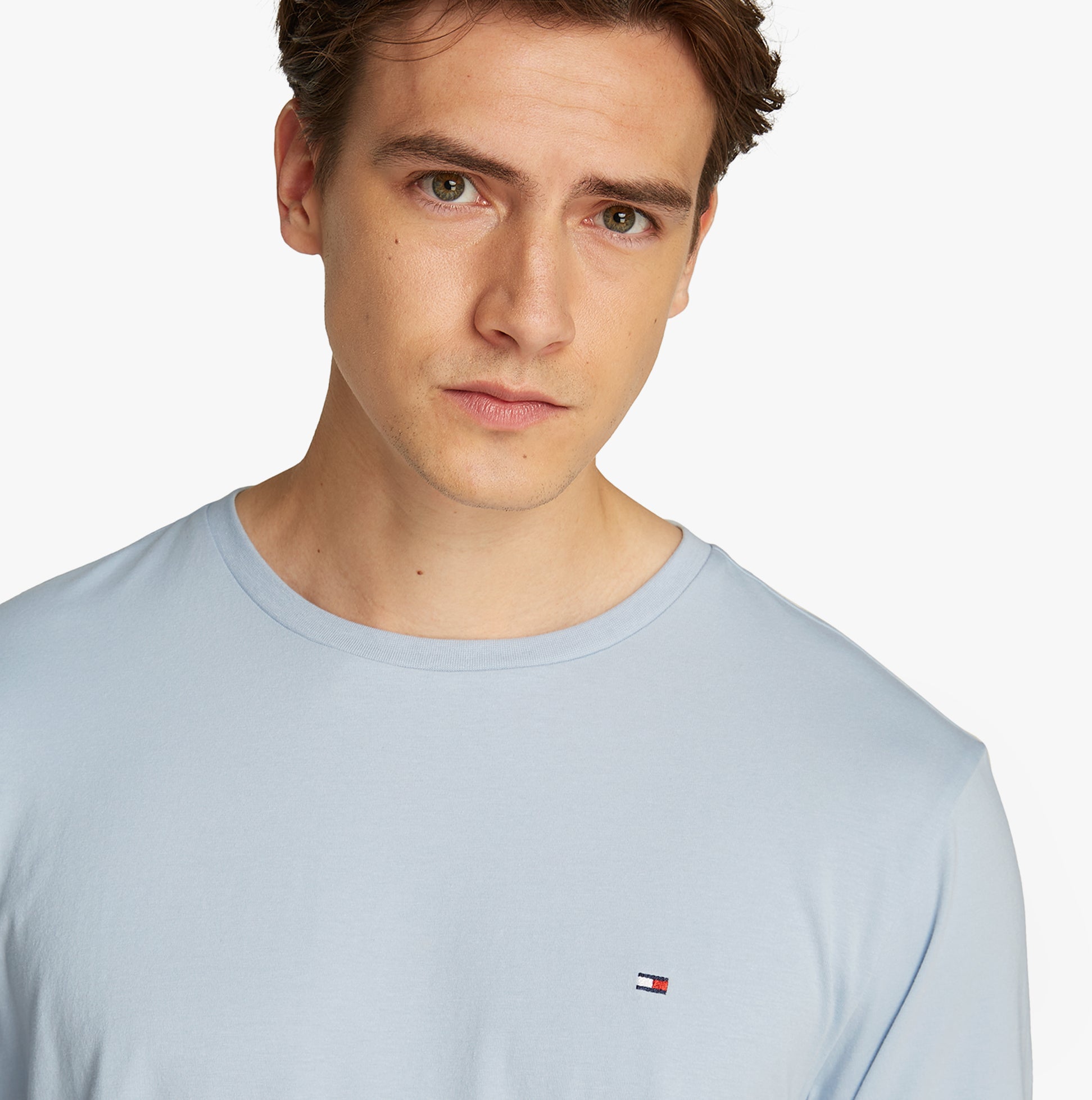 Tommy Hilfiger TH ORIGINAL Mens Long Sleeve Pyjama Set Breezy Blue / Twill Stripes