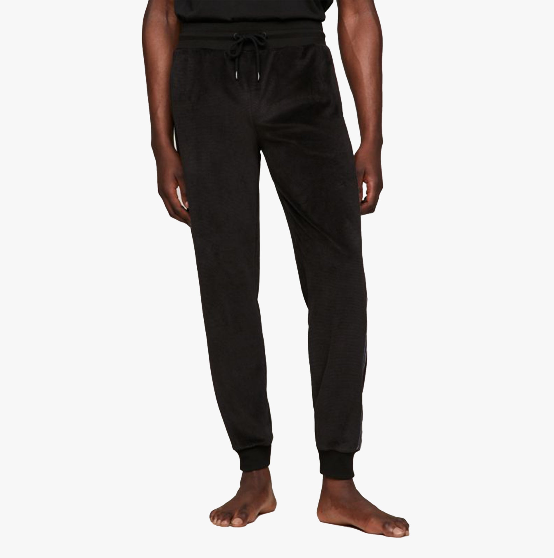 Tommy Hilfiger TH ESTABLISHED Mens Ribbed Velour Lounge Joggers Black
