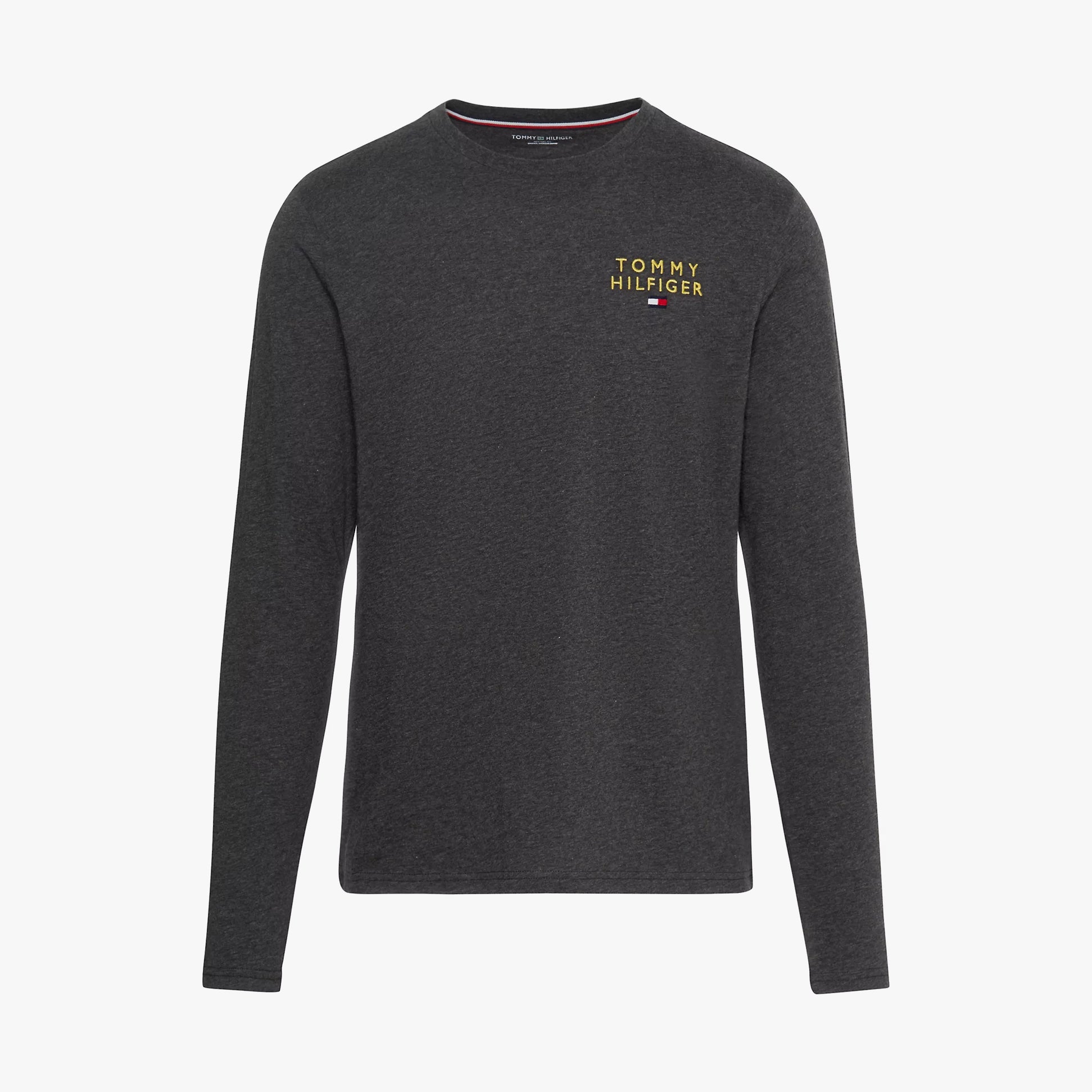 Tommy Hilfiger LS TEE LOGO GOLD Mens Sweatshirt Dark Grey Ht
