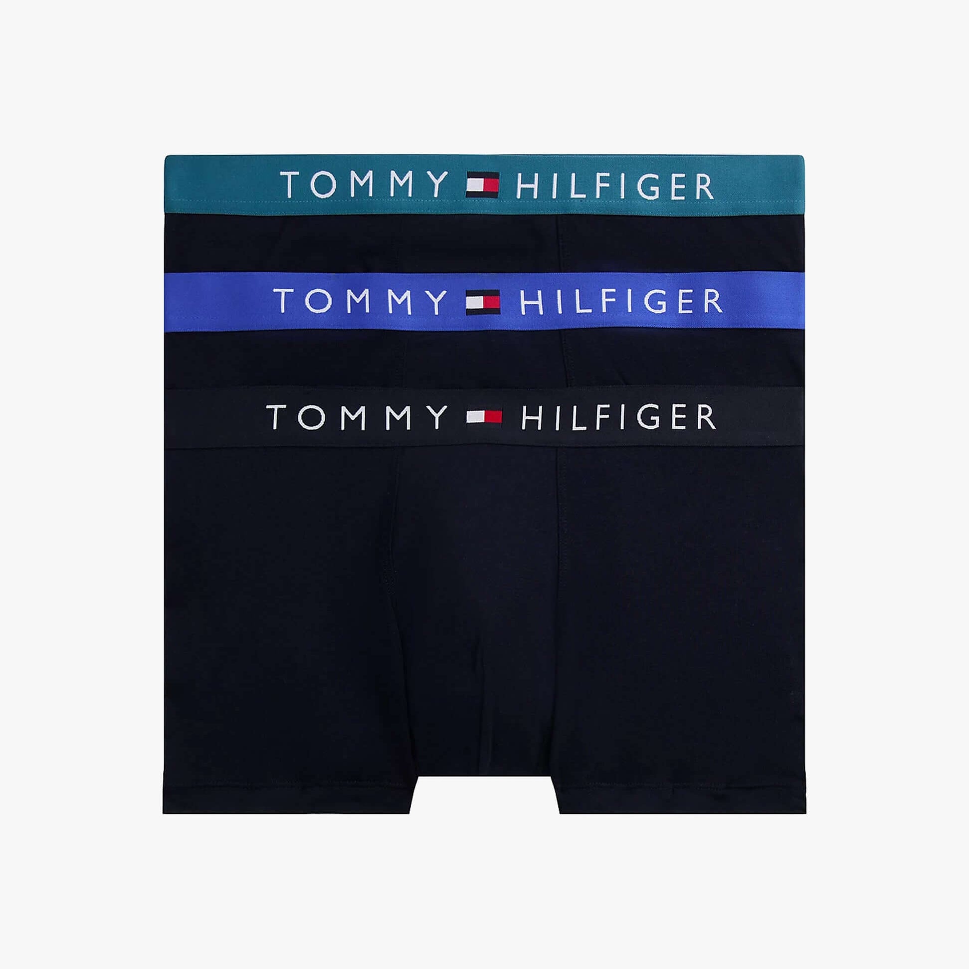 Tommy Hilfiger Mens 3 Pack Logo Waistband Trunks Navy