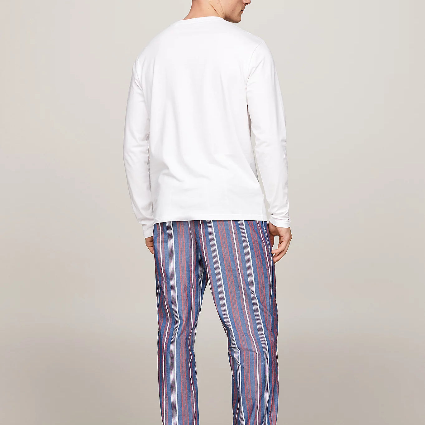 Tommy Hilfiger MONOTYPE Mens Pyjama Set White/Monotype Stripes Indigo