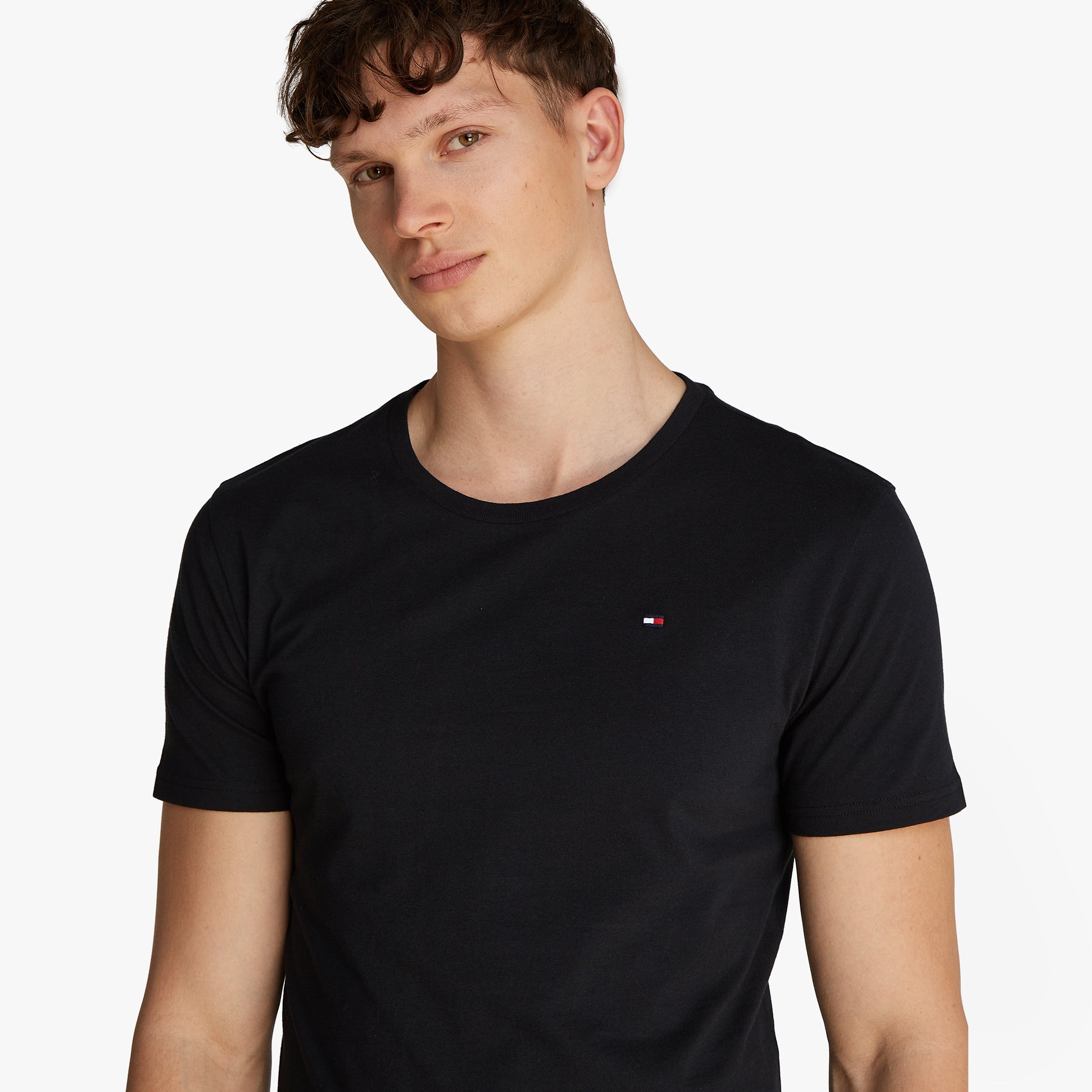 Tommy Hilfiger PURE COTTON Mens 3 Pack T-Shirts Black
