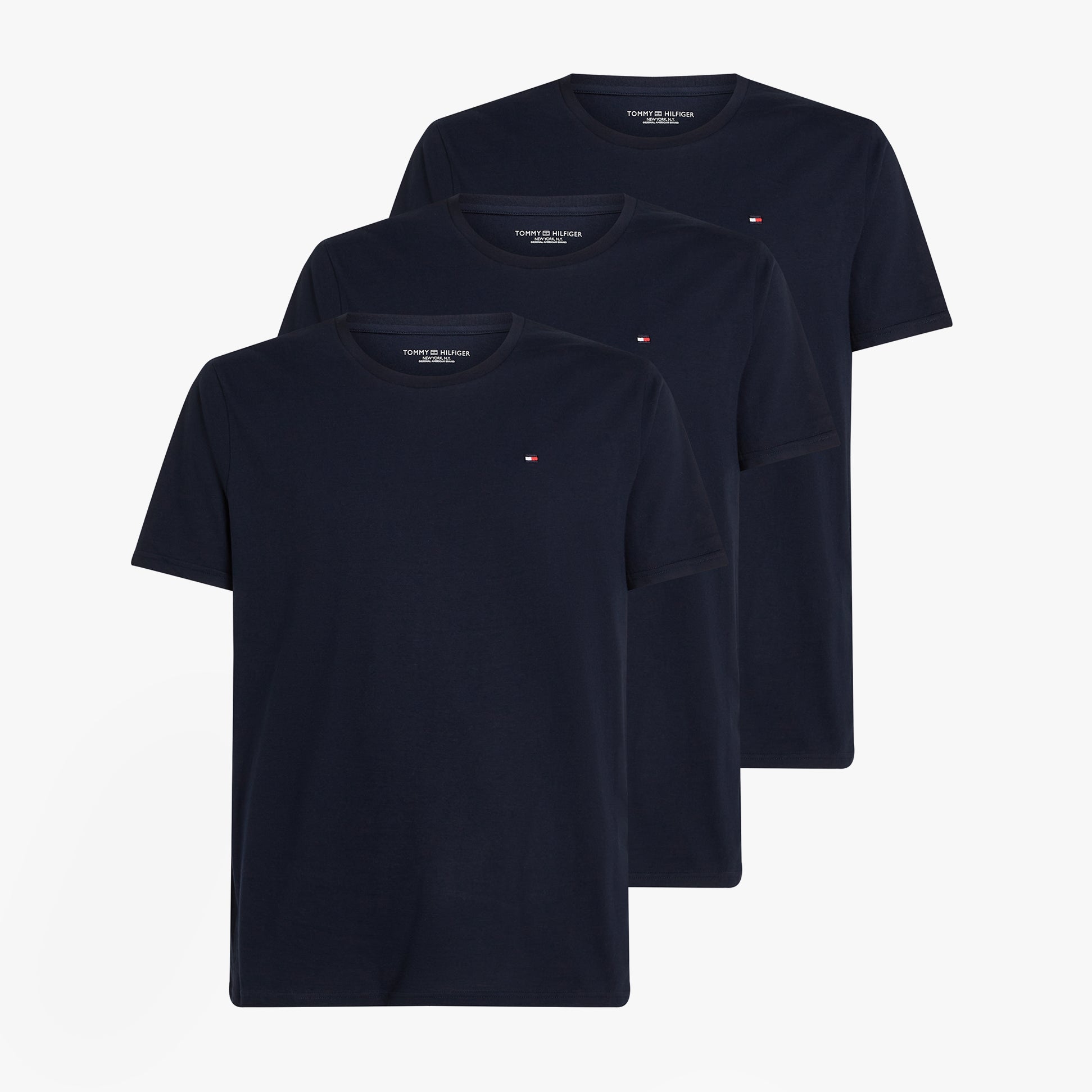 Tommy Hilfiger PURE COTTON 3 Pack Mens T-Shirts Desert Sky