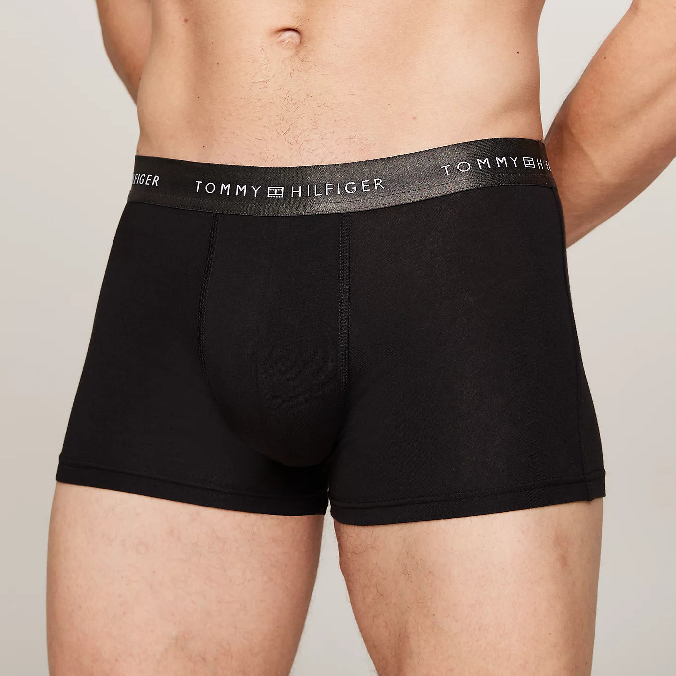 Tommy Hilfiger SIGNATURE COTTON Mens 3 Pack Trunks Black