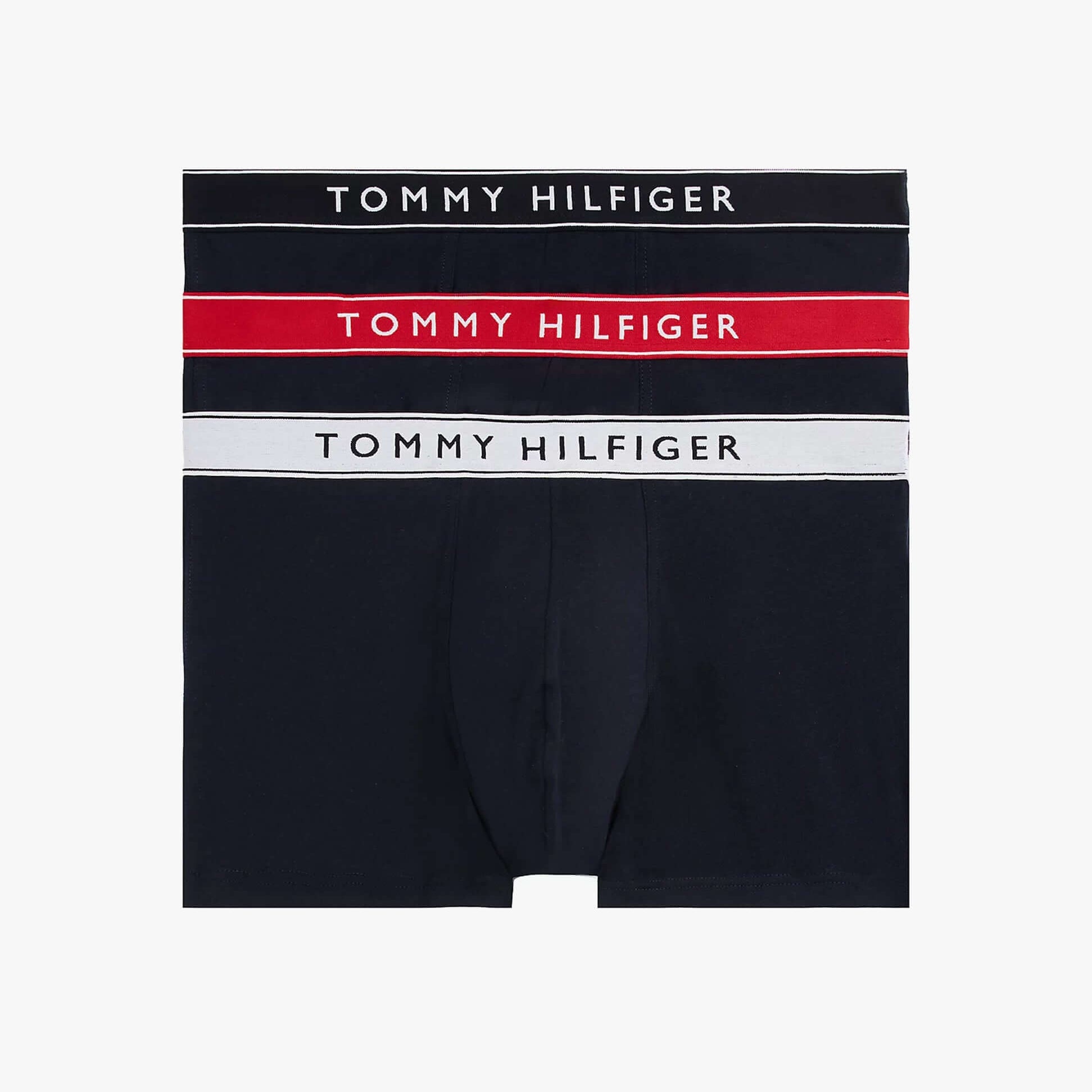 Tommy Hilfiger Mens 3 Pack Logo Waistband Trunks Navy