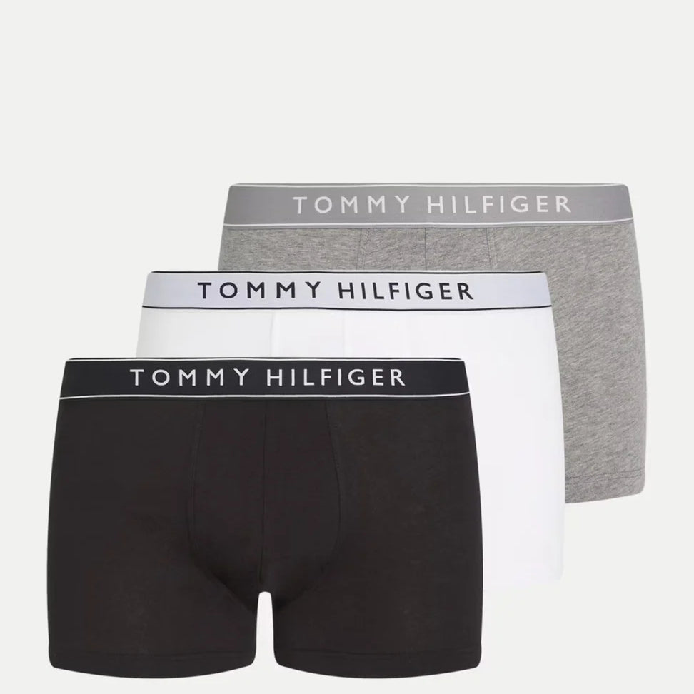 Tommy Hilfiger Mens 3 Pack Trunks Grey/Black/White