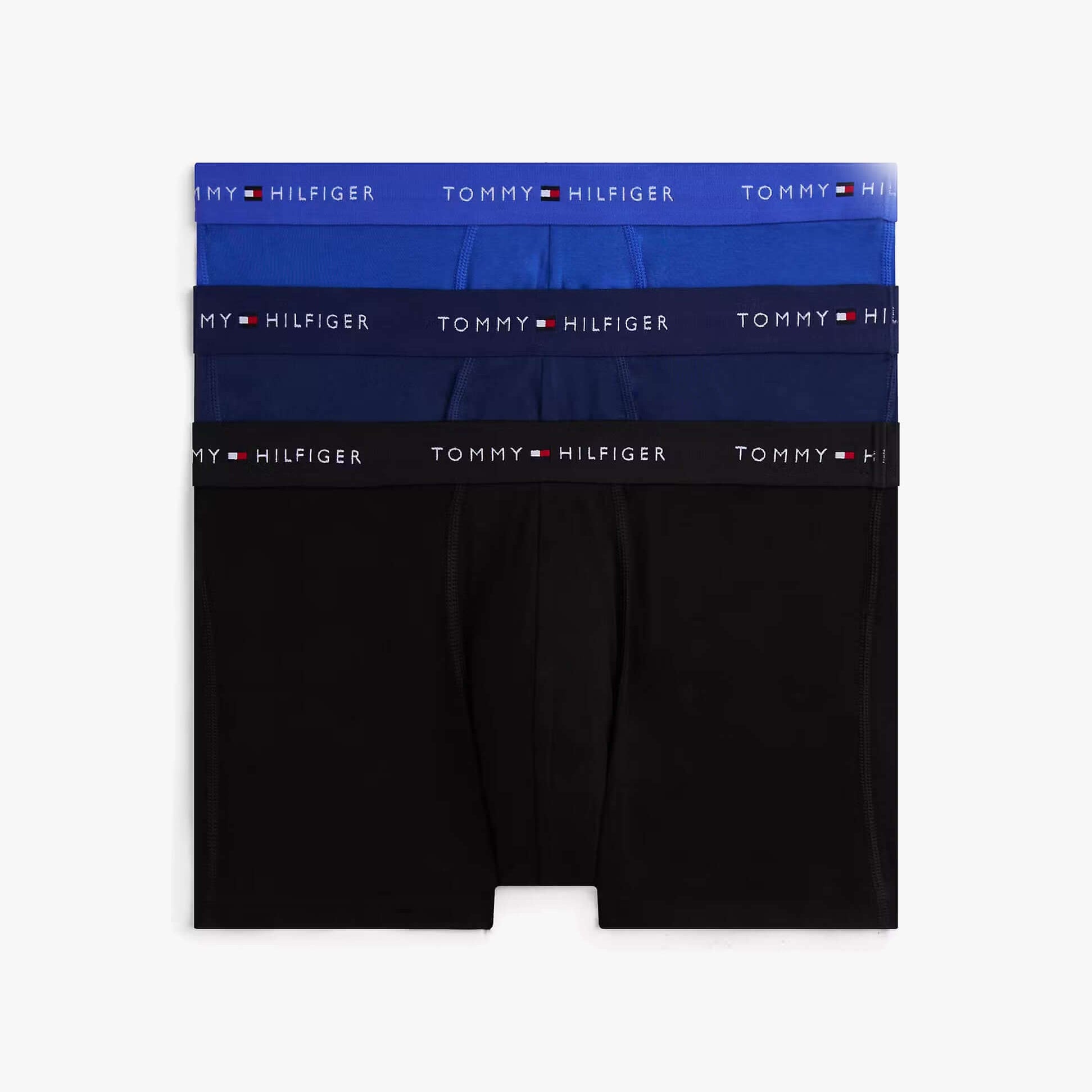 Tommy Hilfiger Mens 3 Pack Logo Waistband Cotton Trunks Multi