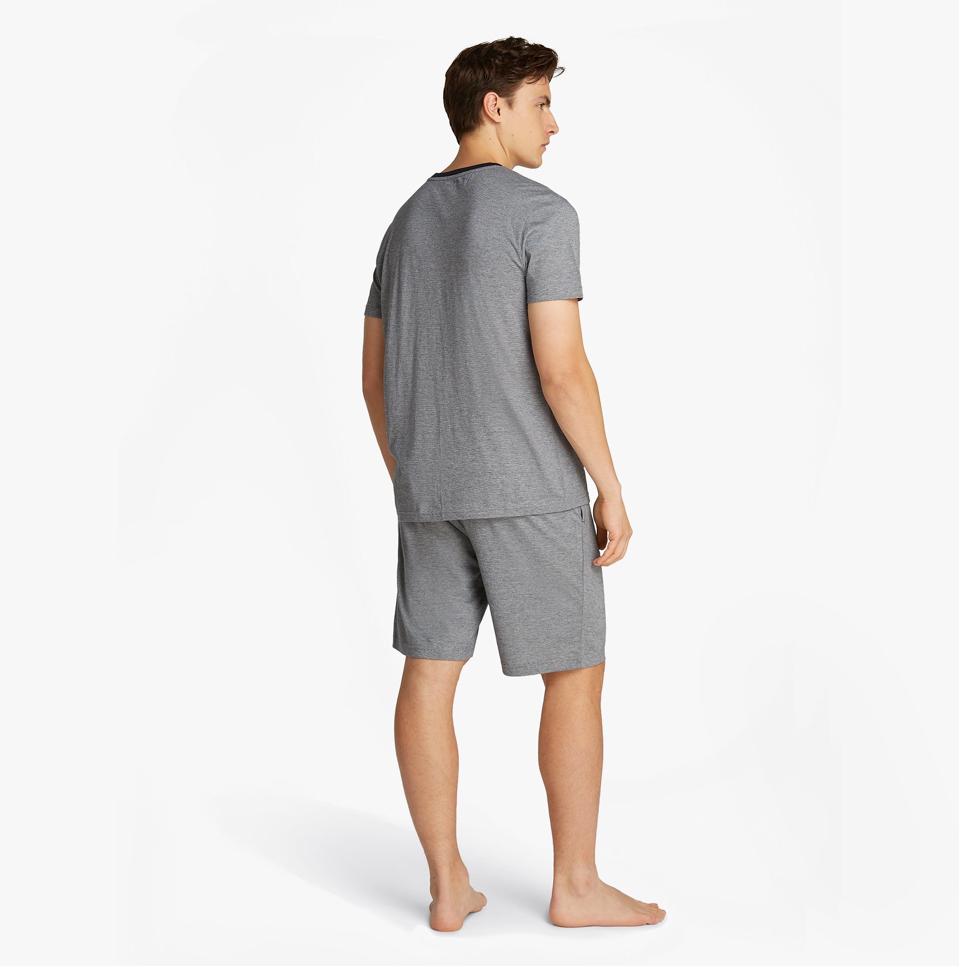 Tommy Hilfiger TH ORIGINAL Mens Jersey Pyjama Set Mini Stripes Blue