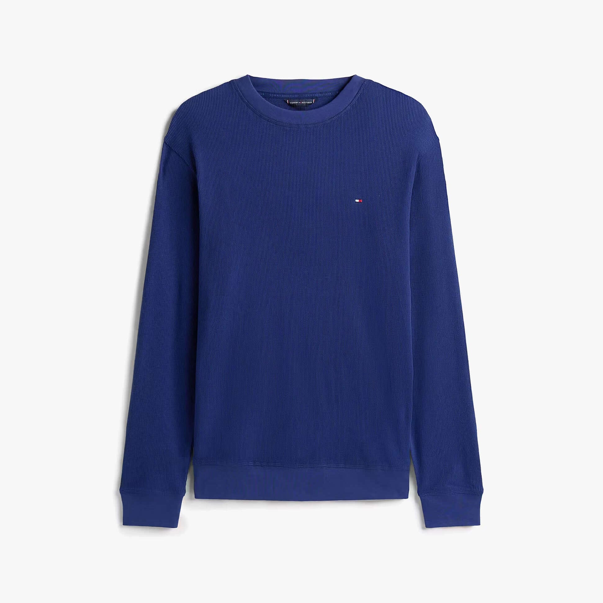 Tommy Hilfiger LS WAFFLE TOP Mens Loungewear Preppy Navy