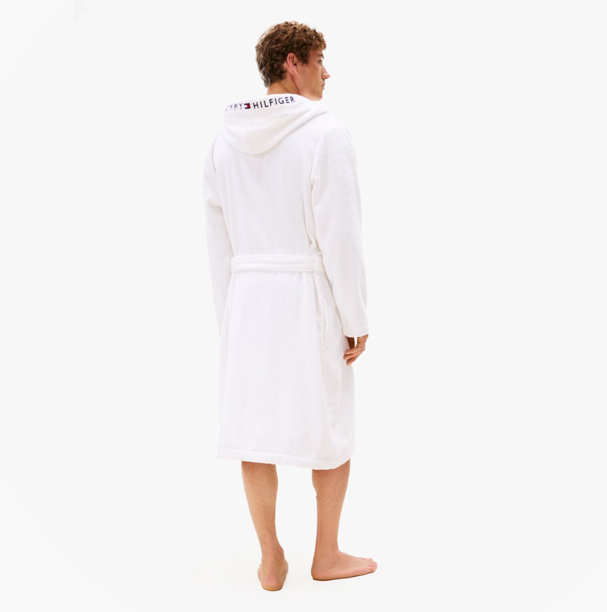 Tommy Hilfiger HOODED TOWELLING ROBE Mens Optic White