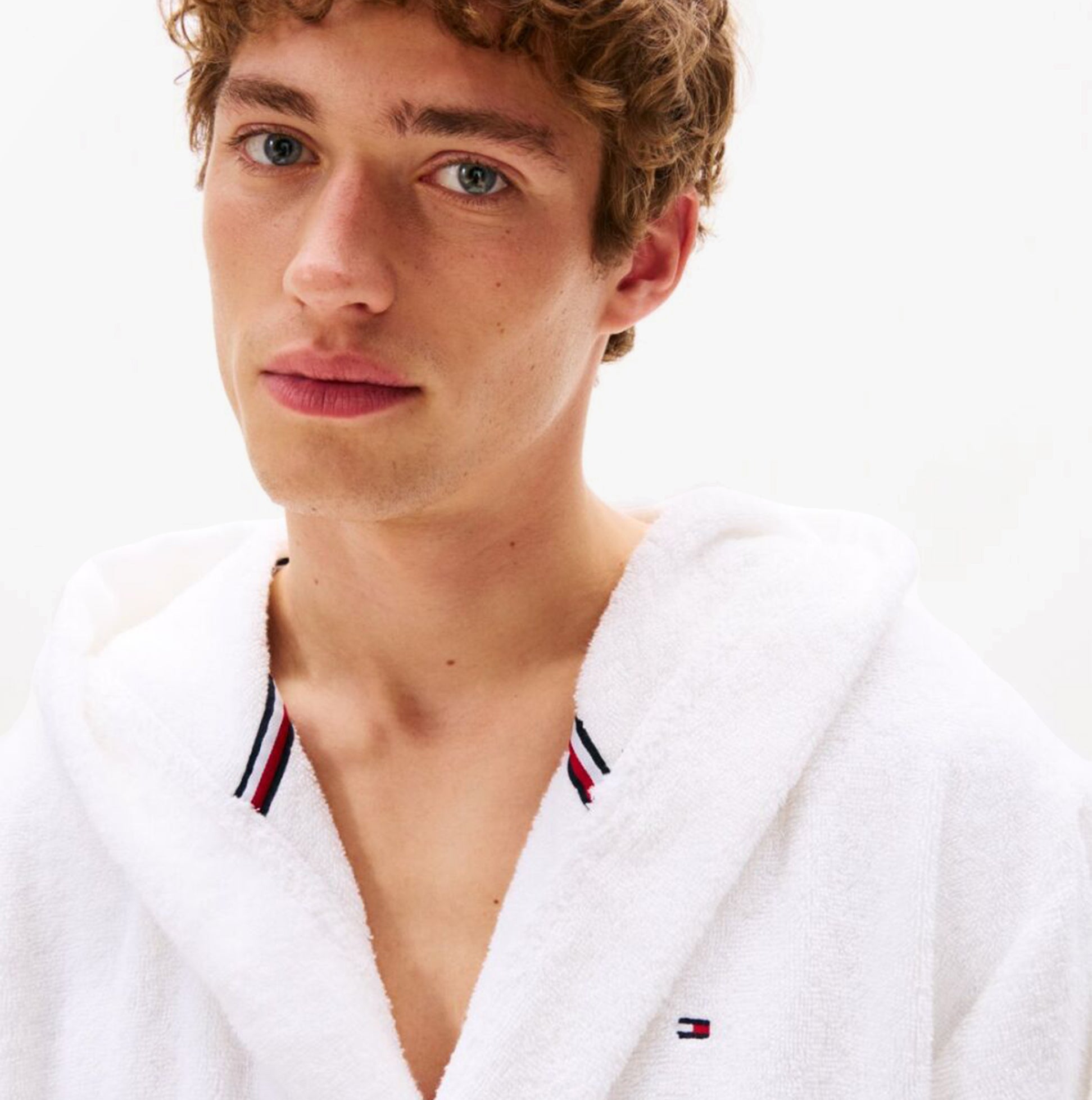 Tommy Hilfiger HOODED TOWELLING ROBE Mens Optic White