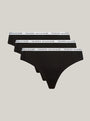 Tommy Hilfiger THONG 3 Pack Womens Black