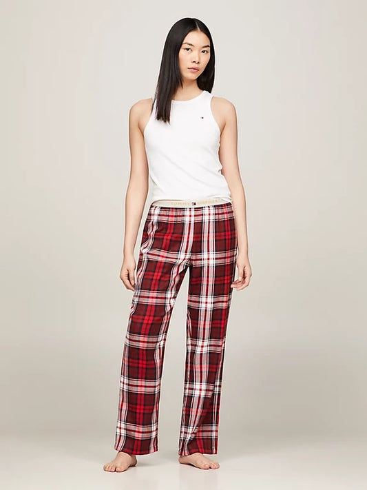 Tommy Hilfiger FLANNEL PANT Womens Pants Women Apparel Plaid Red