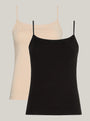 Tommy Hilfiger CAMI 2 Pack Womens Vest Black/Misty Blush