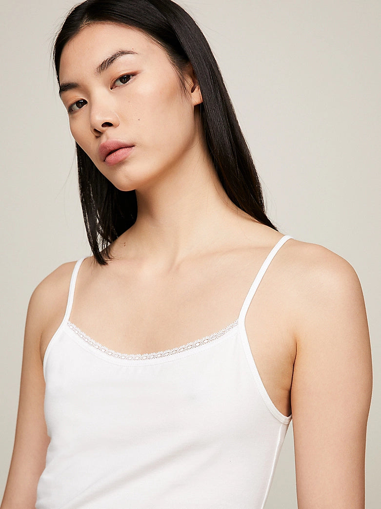 Tommy Hilfiger CAMI WITH LACE 2 Pack Womens White/Grey Heather