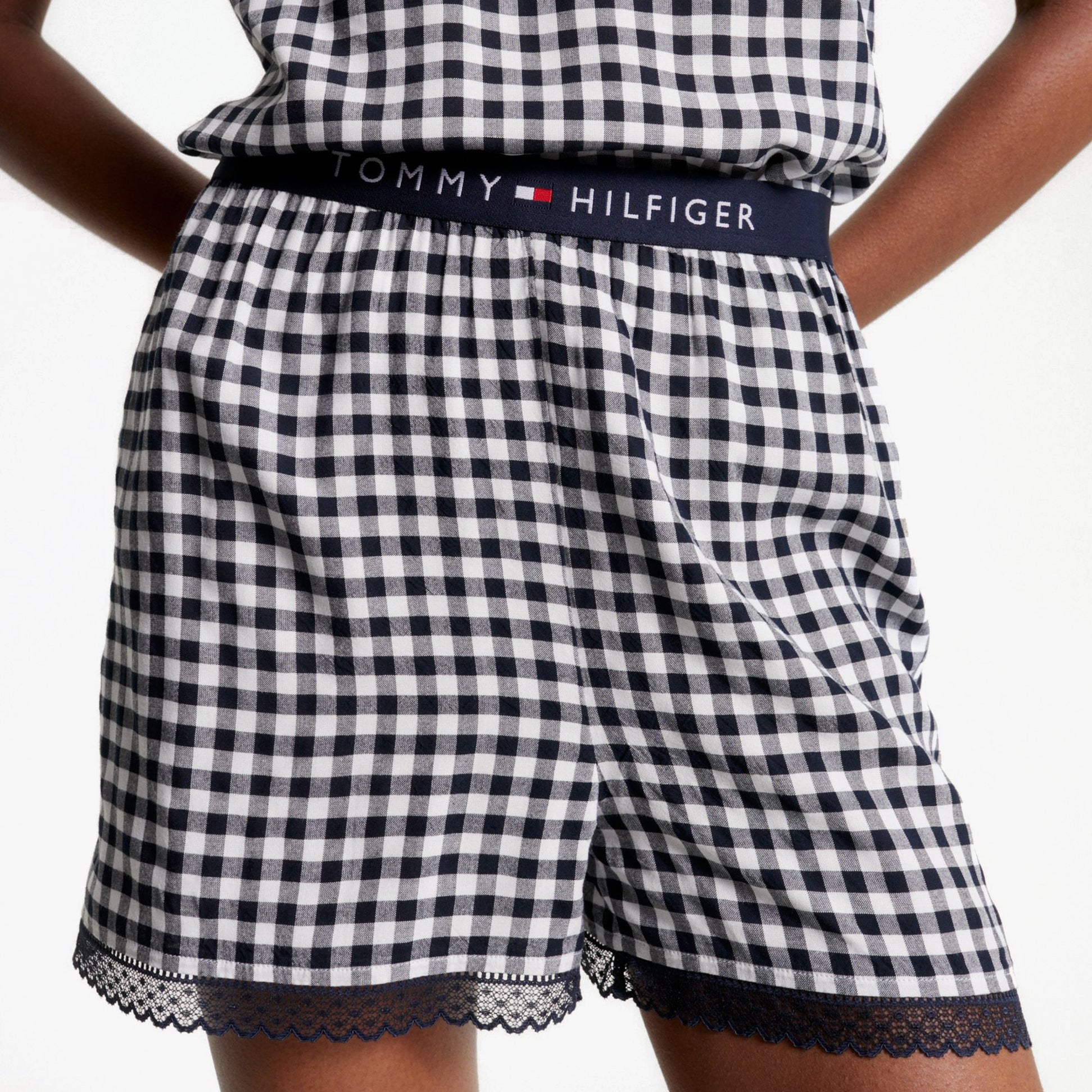Tommy Hilfiger WOVEN SHORT PRINT Womens Shorts Heritage Gingham Desert Sky