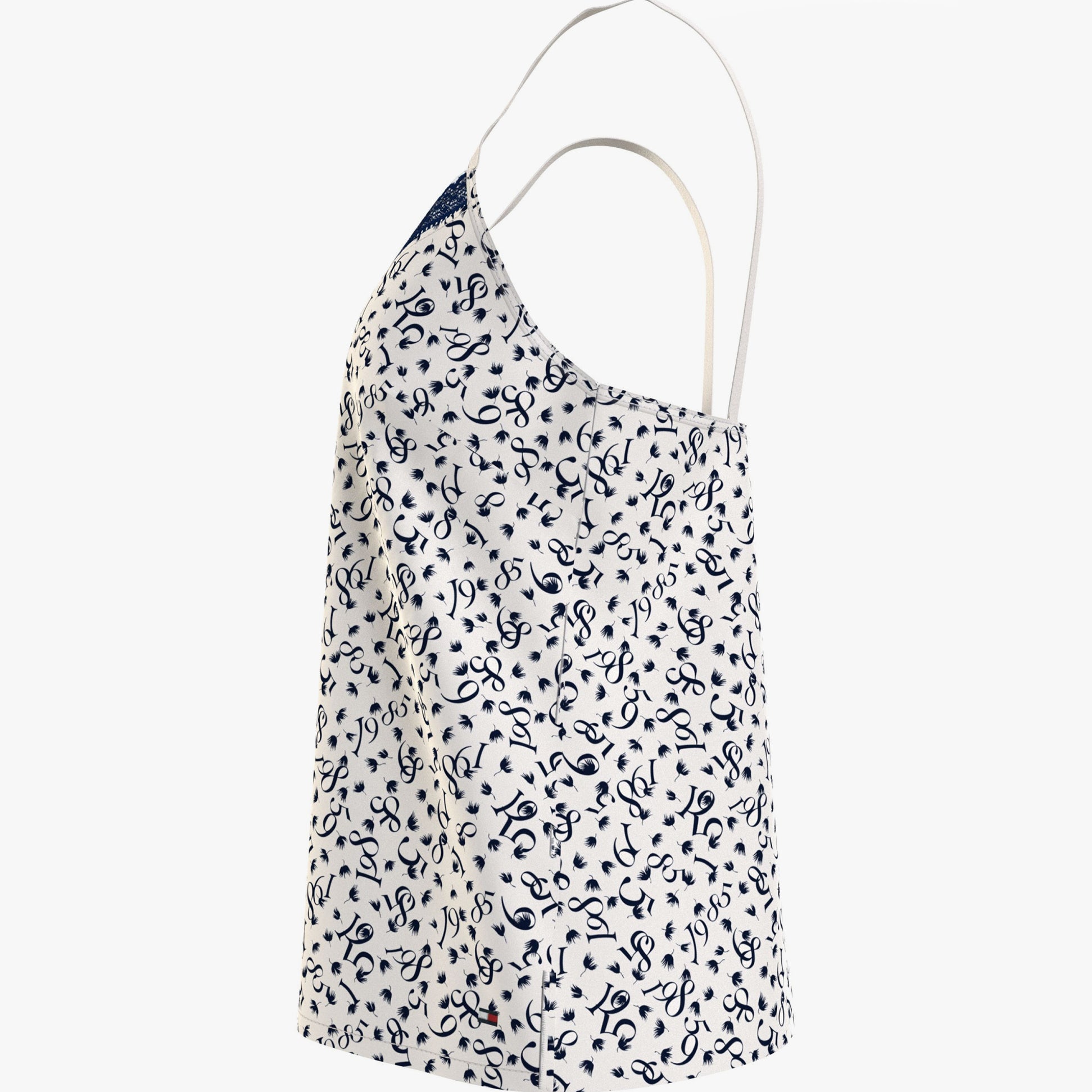 Tommy Hilfiger WOVEN CAMI PRINT Womens Top Feather Print Ecru