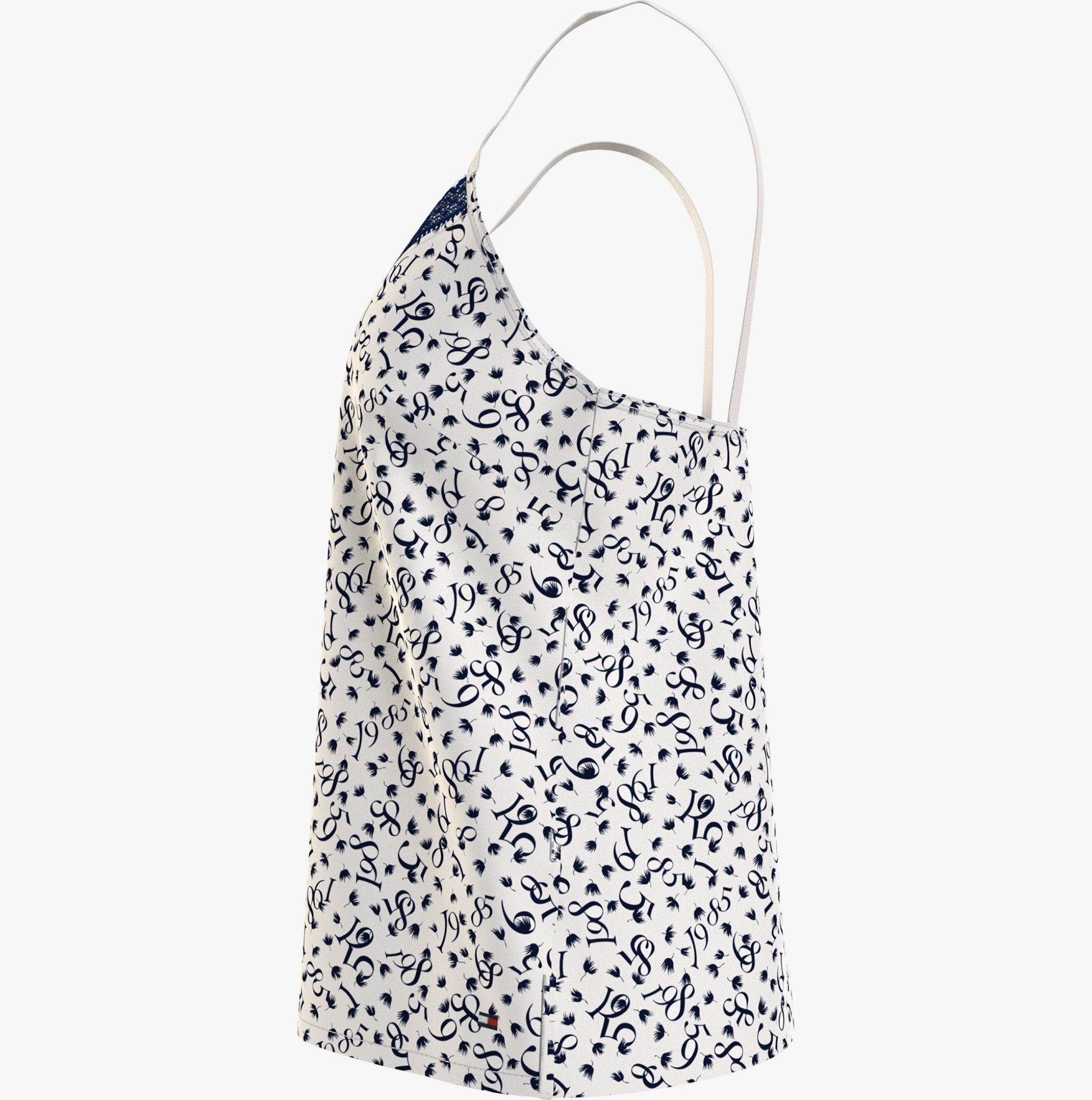 Tommy Hilfiger WOVEN CAMI PRINT Womens Top Feather Print Ecru