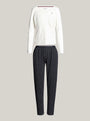 Tommy Hilfiger ORIGINAL Womens Pyjama Set Ancient White/Star Navy