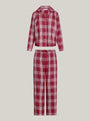 Tommy Hilfiger ORIGINAL Womens Pyjama Set Plaid Check Deep Rouge