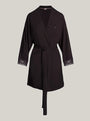 Tommy Hilfiger COMFORT Womens Modal Lace-Trim Kimono Robe Black