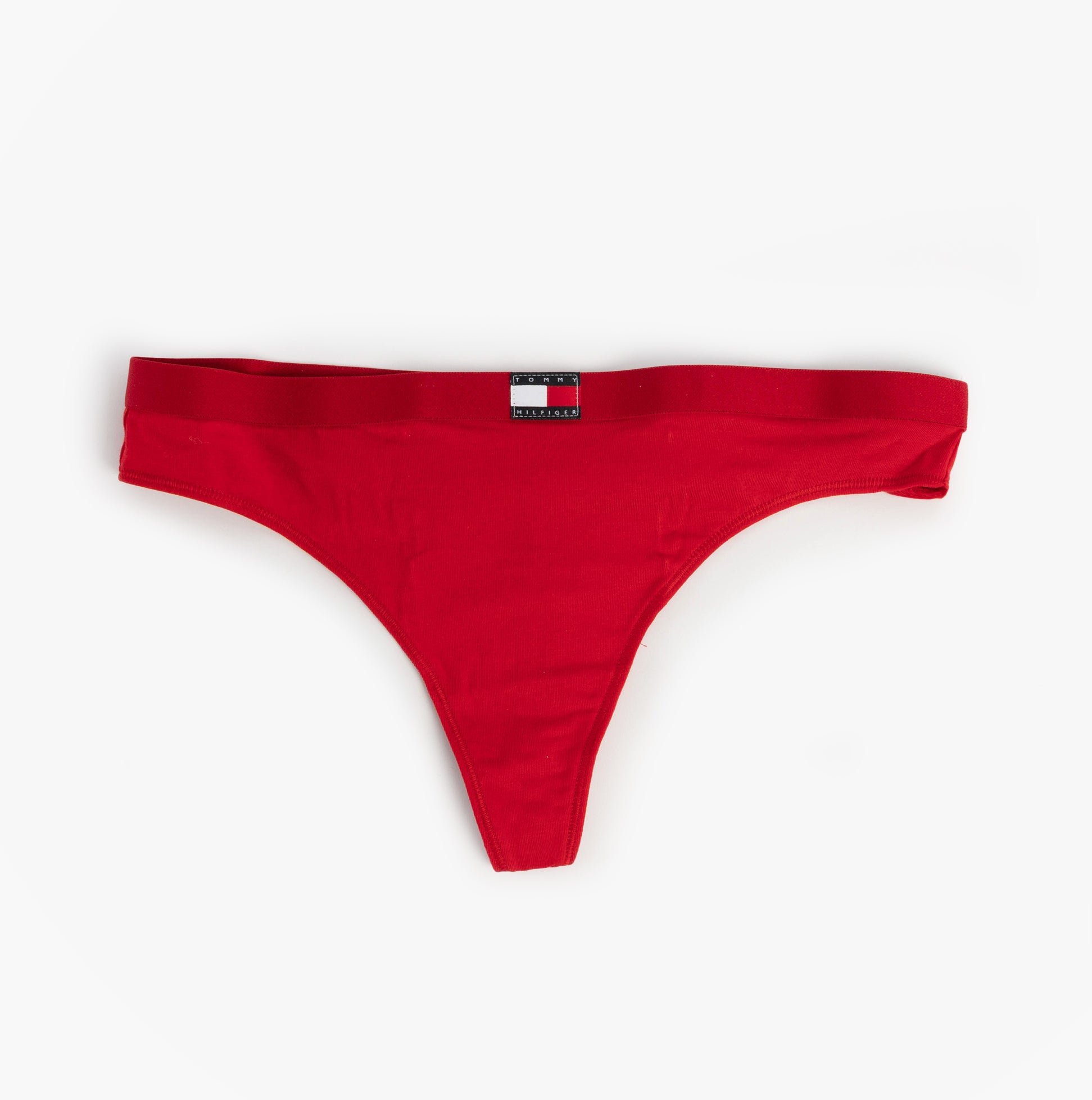 Tommy Hilfiger FLAG LOGO 3 Pack Womens Thongs Primary Red/Light Pink Rib/Navy