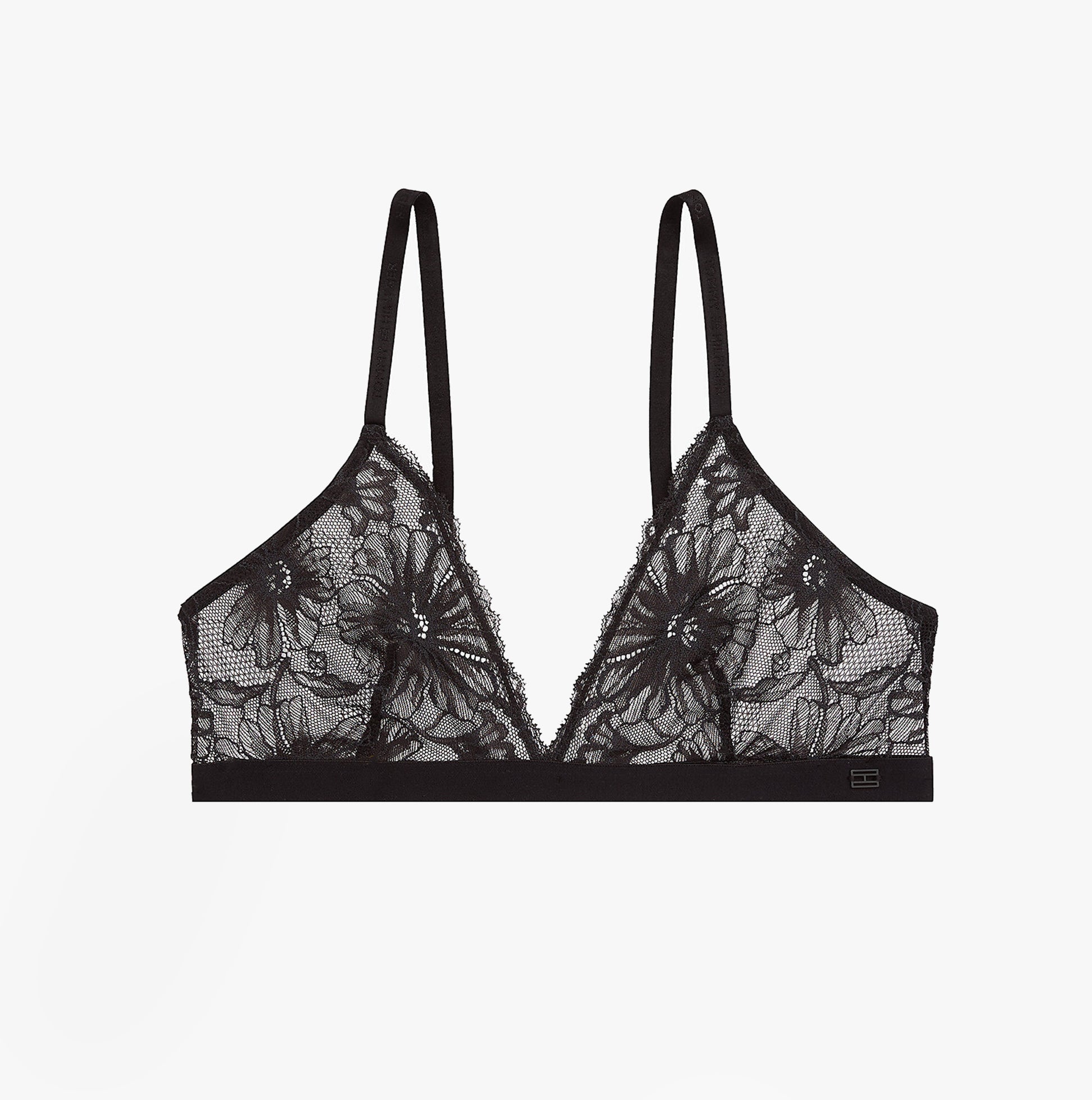 Tommy Hilfiger FLORAL LACE Womens Triangle Bra Black
