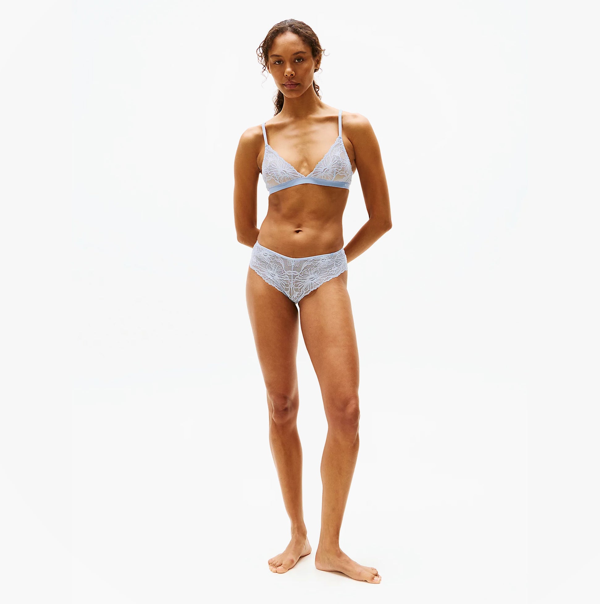 Tommy Hilfiger FLORAL LACE Womens Triangle Bra Sweet Blue