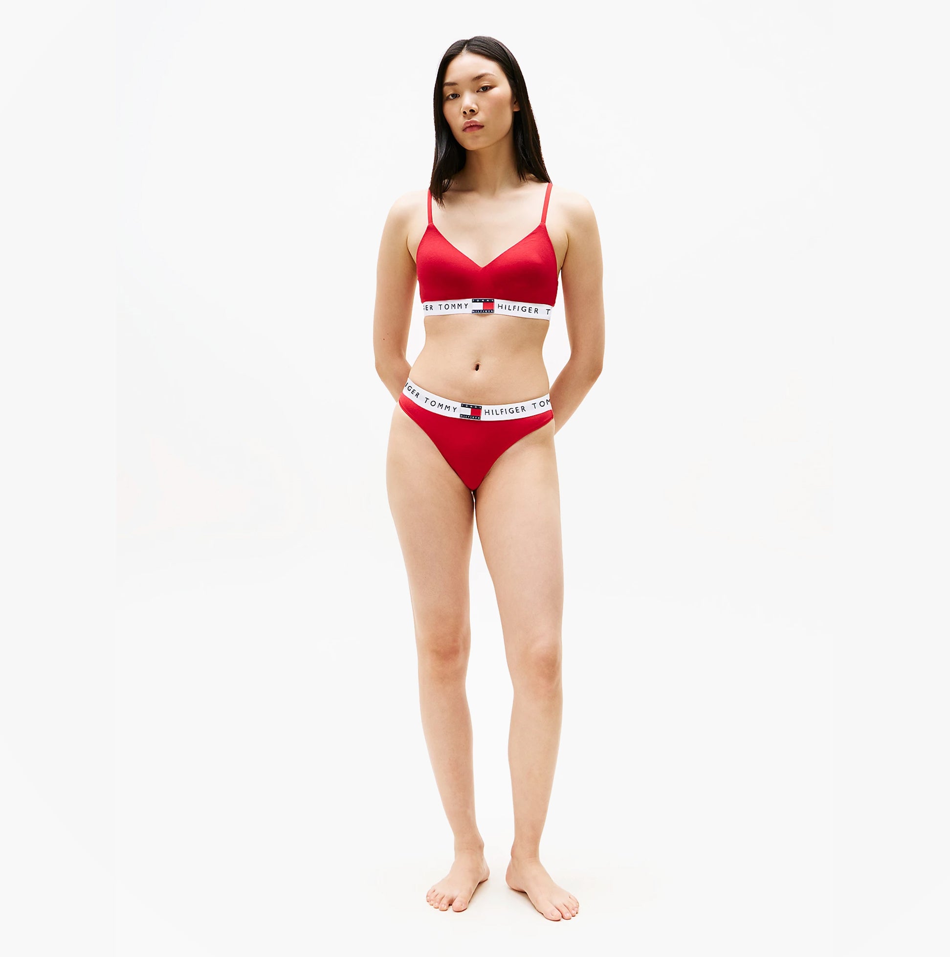 Tommy Hilfiger HERITAGE Womens Padded Push-Up Bralette Primary Red