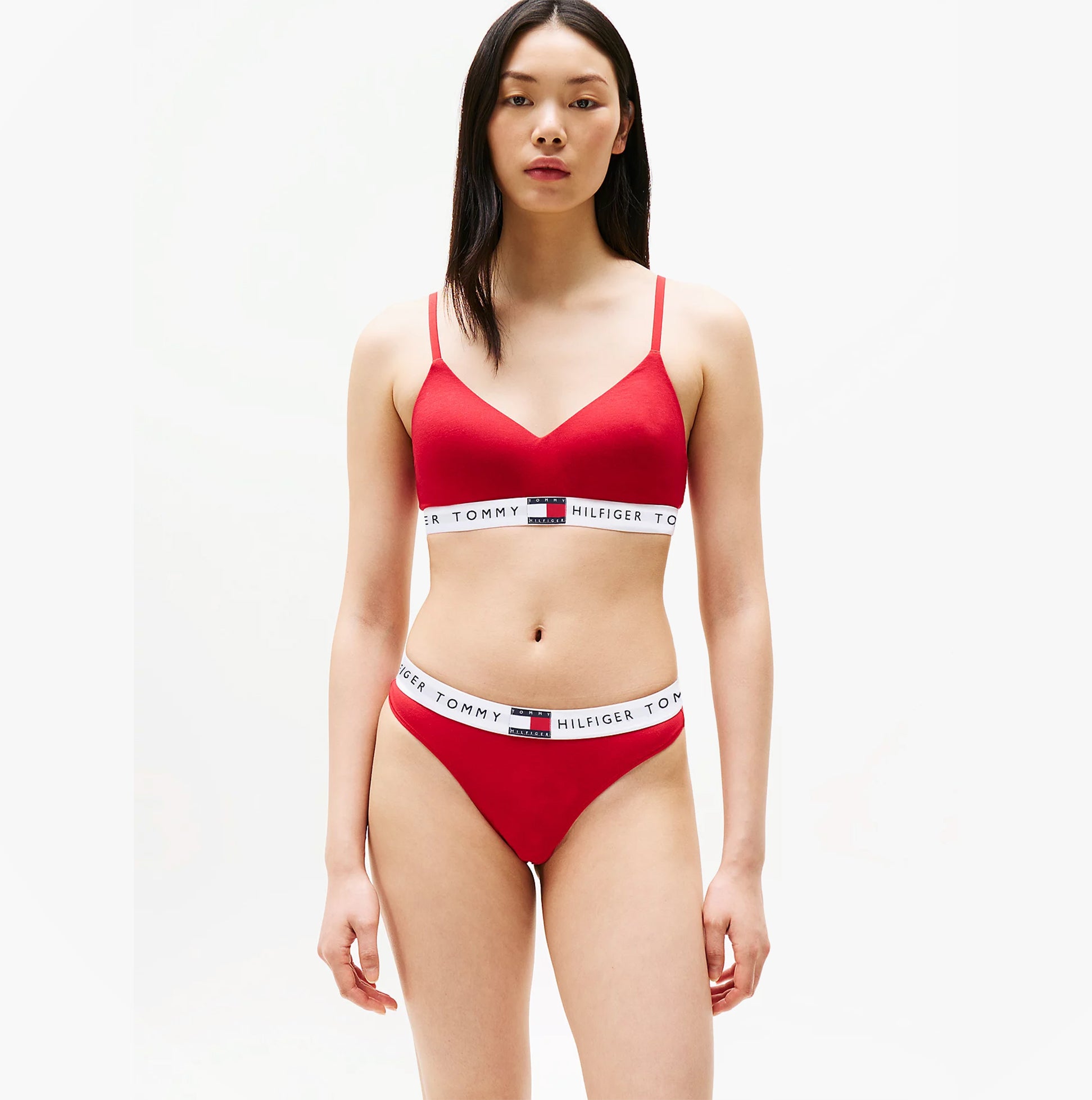 Tommy Hilfiger HERITAGE Womens Padded Push-Up Bralette Primary Red