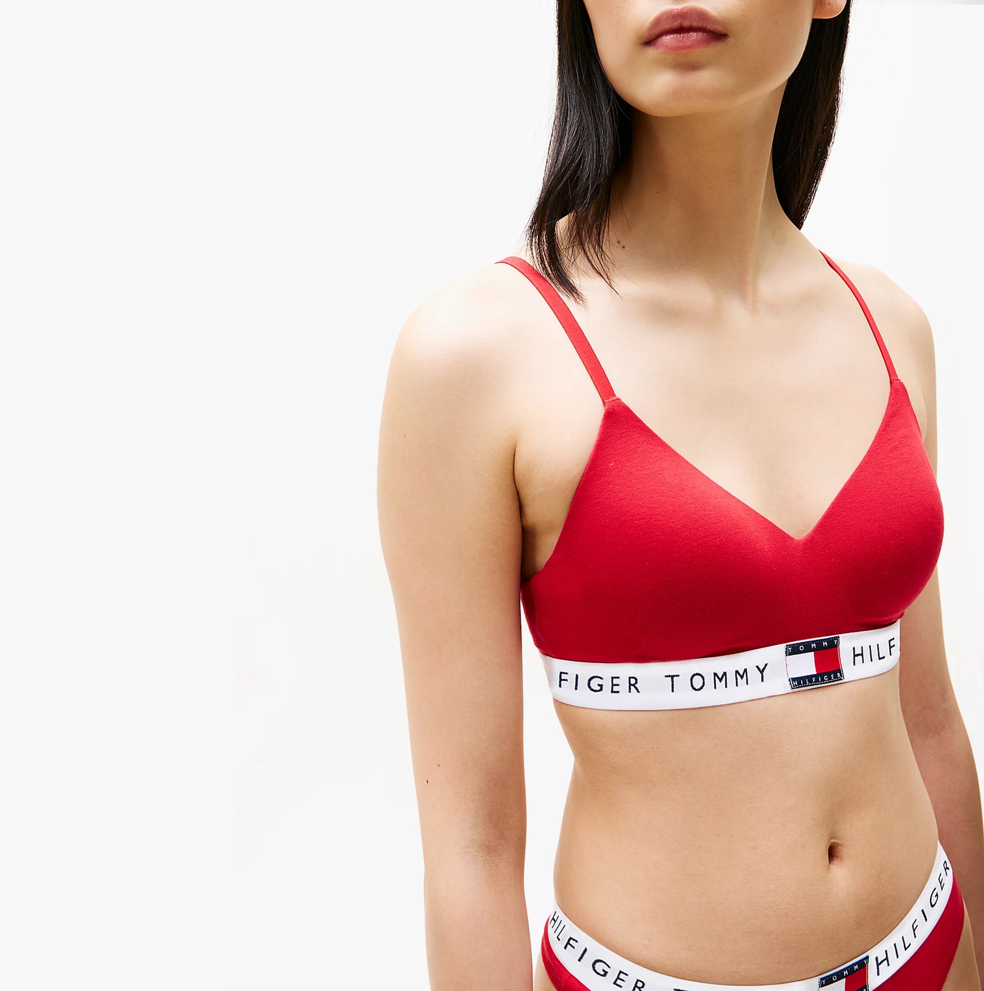 Tommy Hilfiger HERITAGE Womens Padded Push-Up Bralette Primary Red