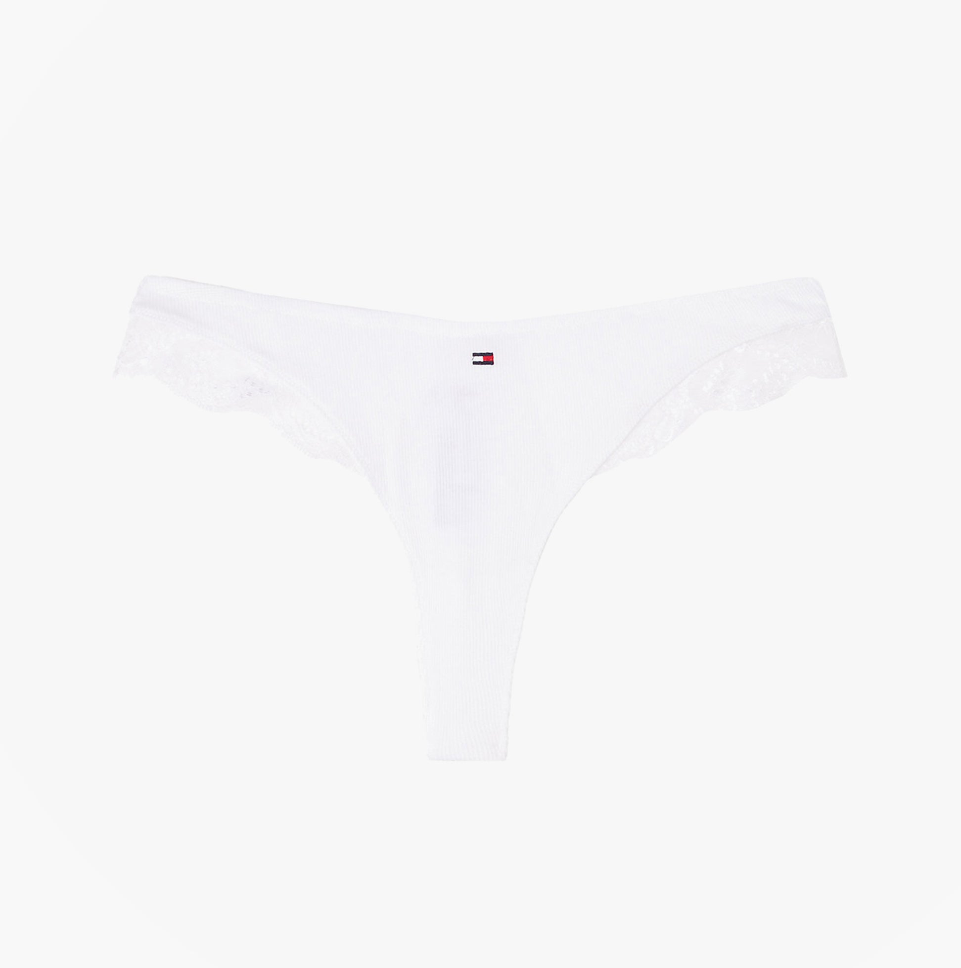 Tommy Hilfiger LACE TRIM Womens Dipped Thong White