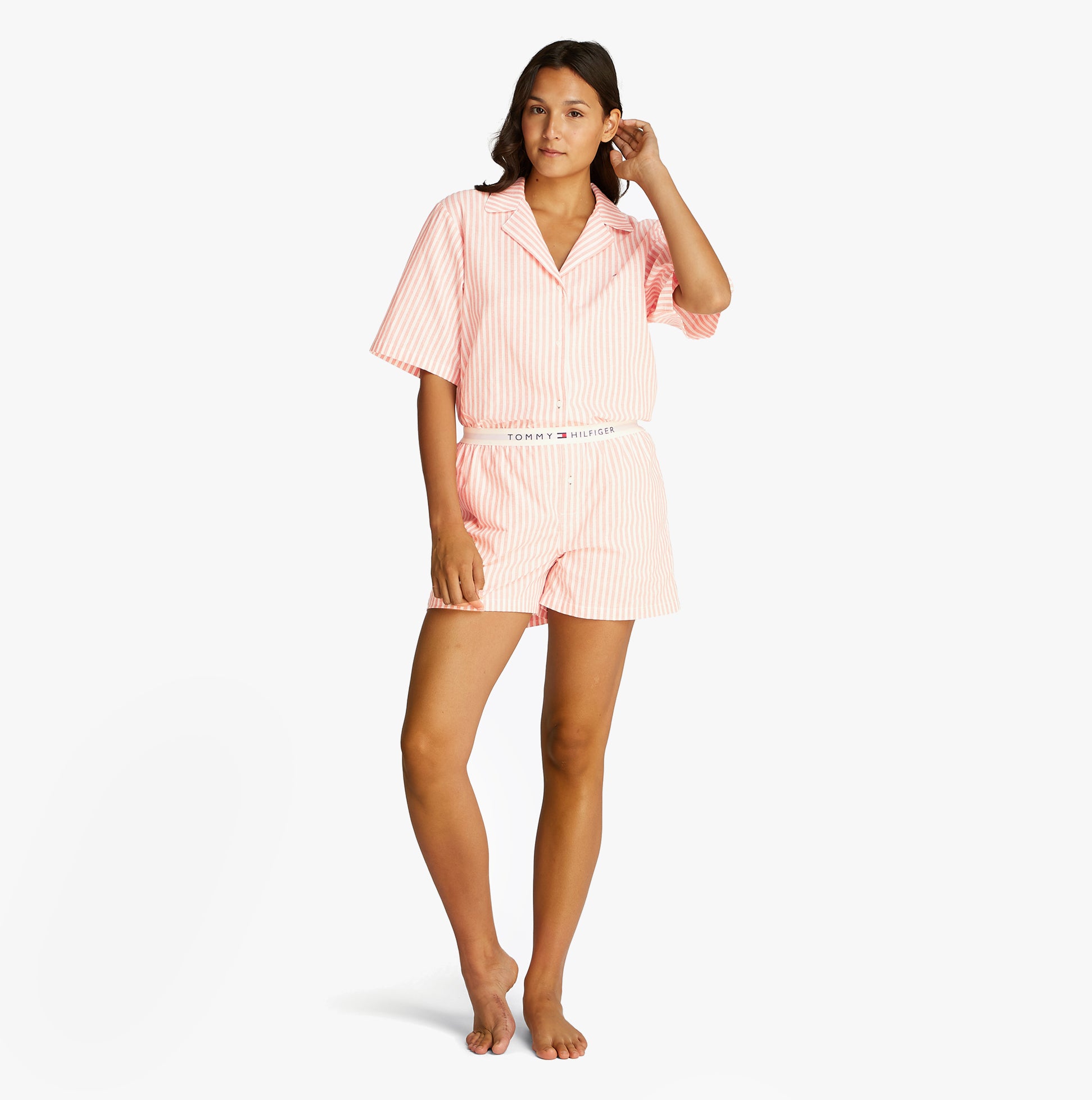 Tommy Hilfiger LINEN Relaxed Pyjama Set Womens Multicoloured