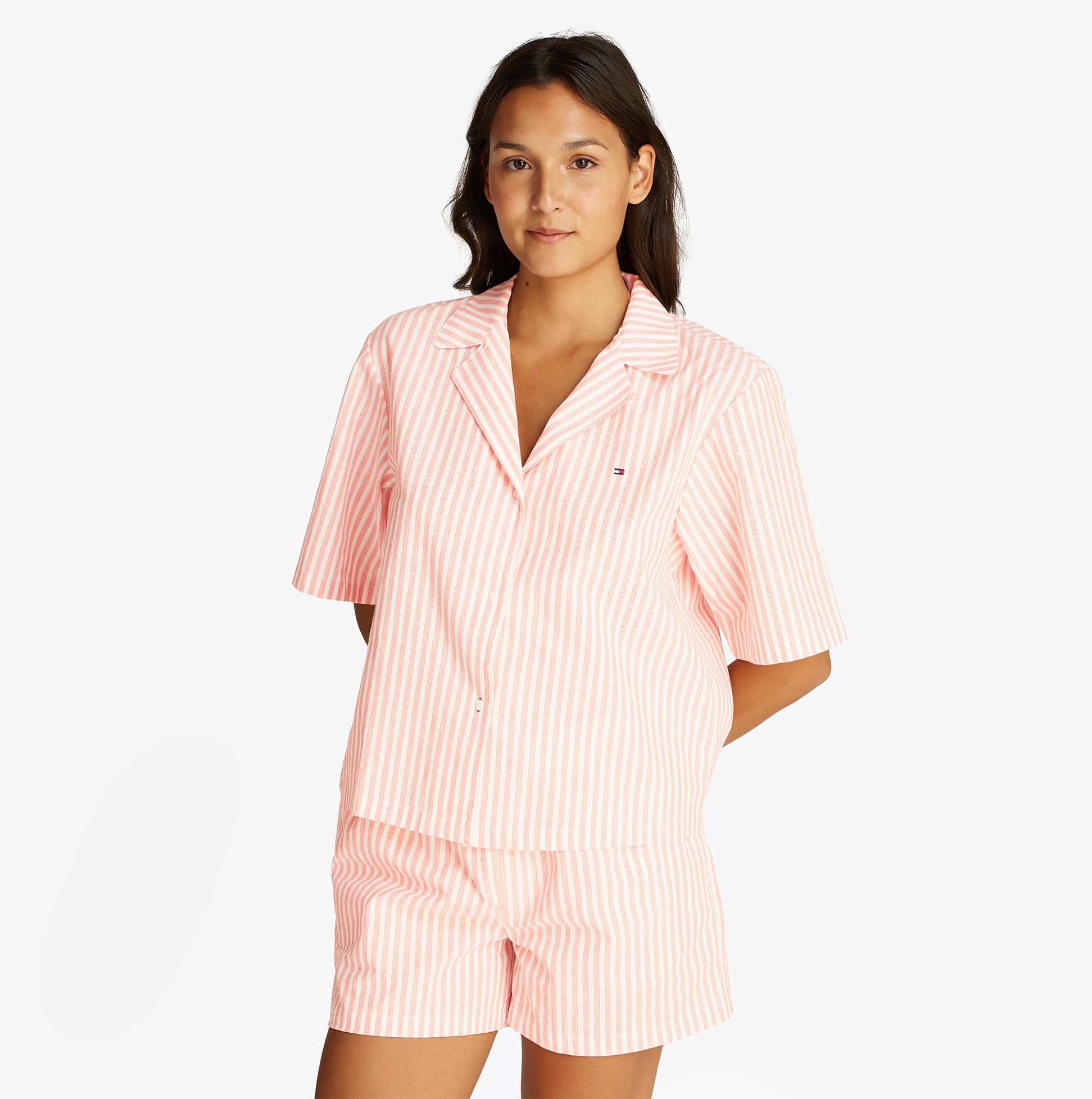 Tommy Hilfiger LINEN Relaxed Pyjama Set Womens Multicoloured