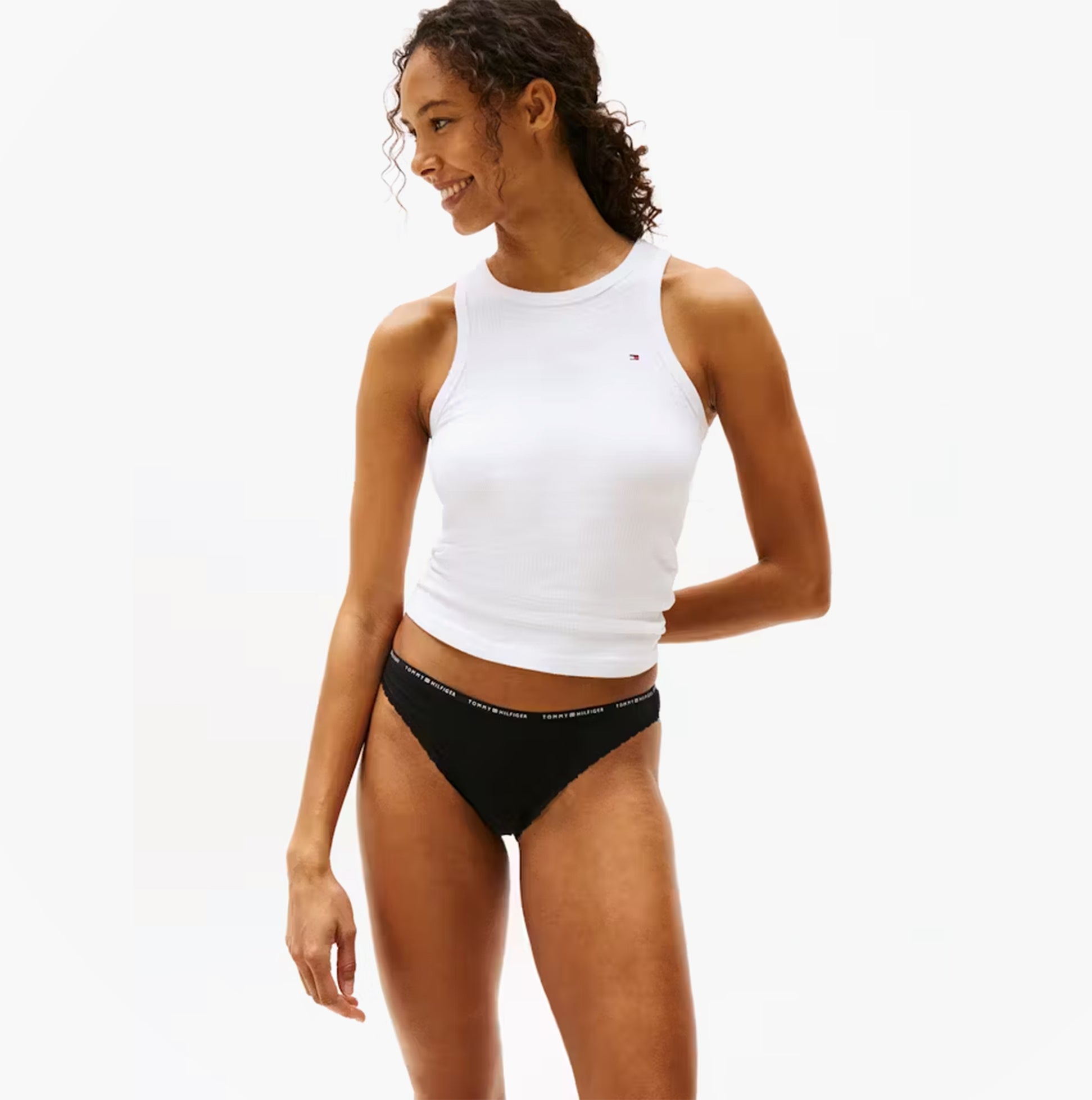 Tommy Hilfiger Womens 3 Pack Lace Trim Bikini Brief Multicolour