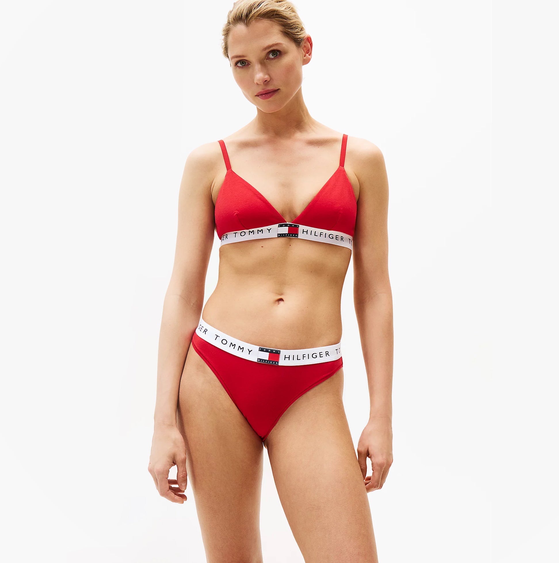 Tommy Hilfiger HERITAGE LOGO Womens Padded Bralette Primary Red