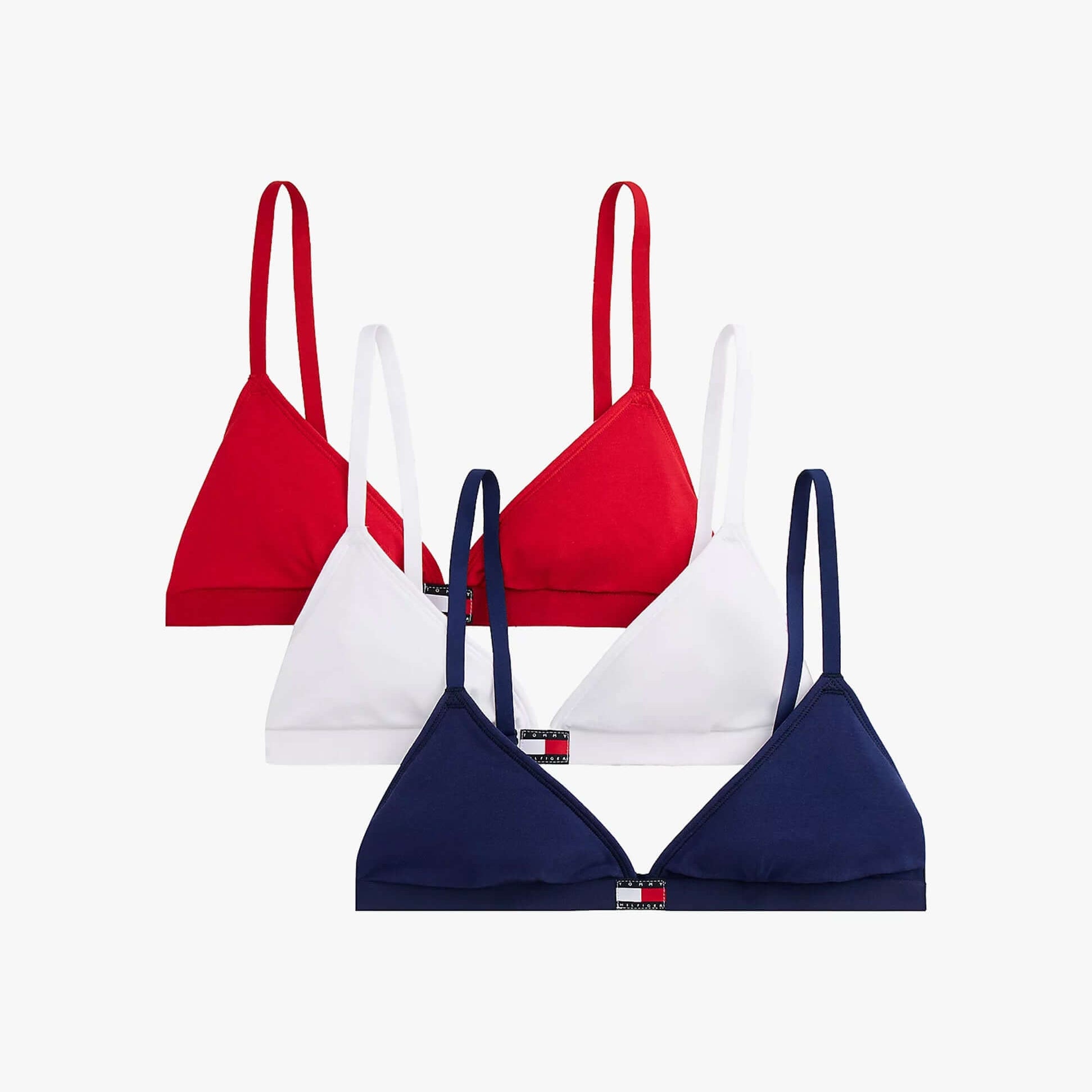 Tommy Hilfiger 3 Pack Womens TRIANGLE BRA Multicoloured