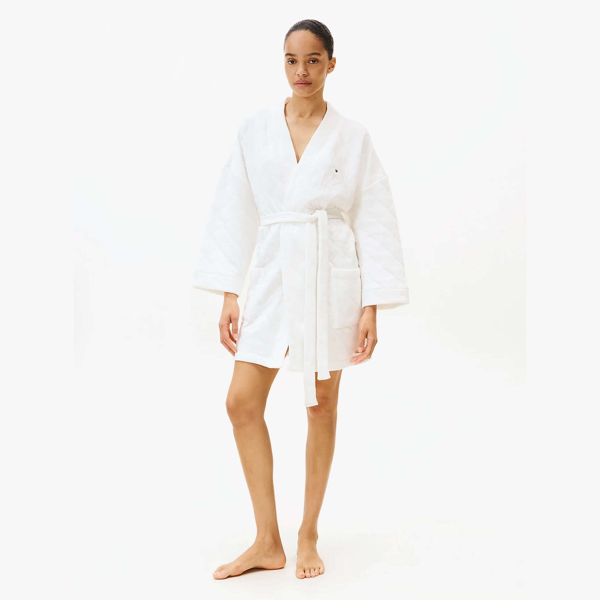 Tommy Hilfiger GIFT QUILTED ROBE Womens Bathrobes Ivory