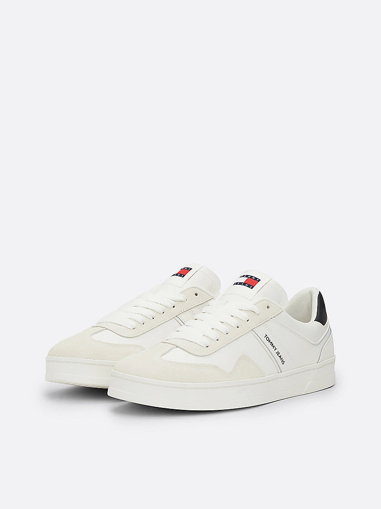 Tommy Hilfiger RETRO Suede Trainers Mens Ecru