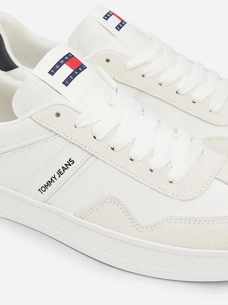 Tommy Hilfiger RETRO Suede Trainers Mens Ecru