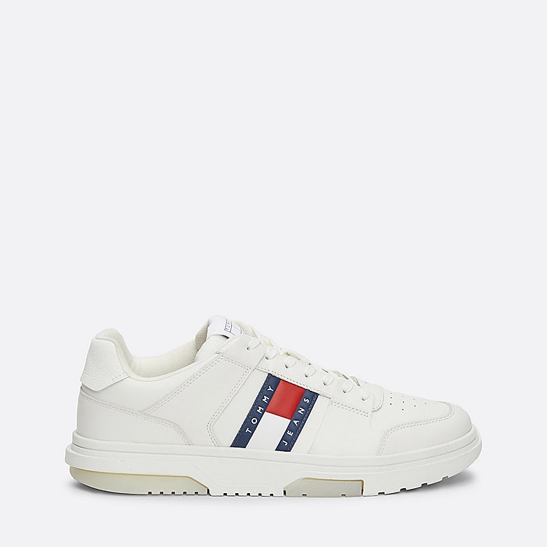 Tommy Hilfiger THE BROOKLYN LEATHER Trainers Mens Ecru