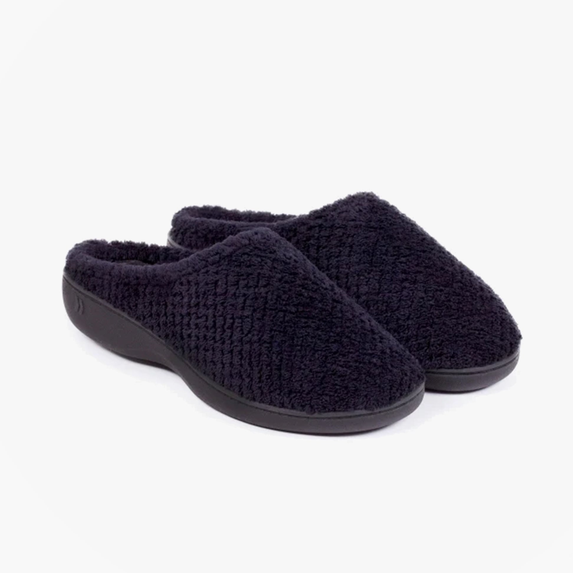 Totes Isotoner POPCORN TERRY Womens Mule Slippers Black