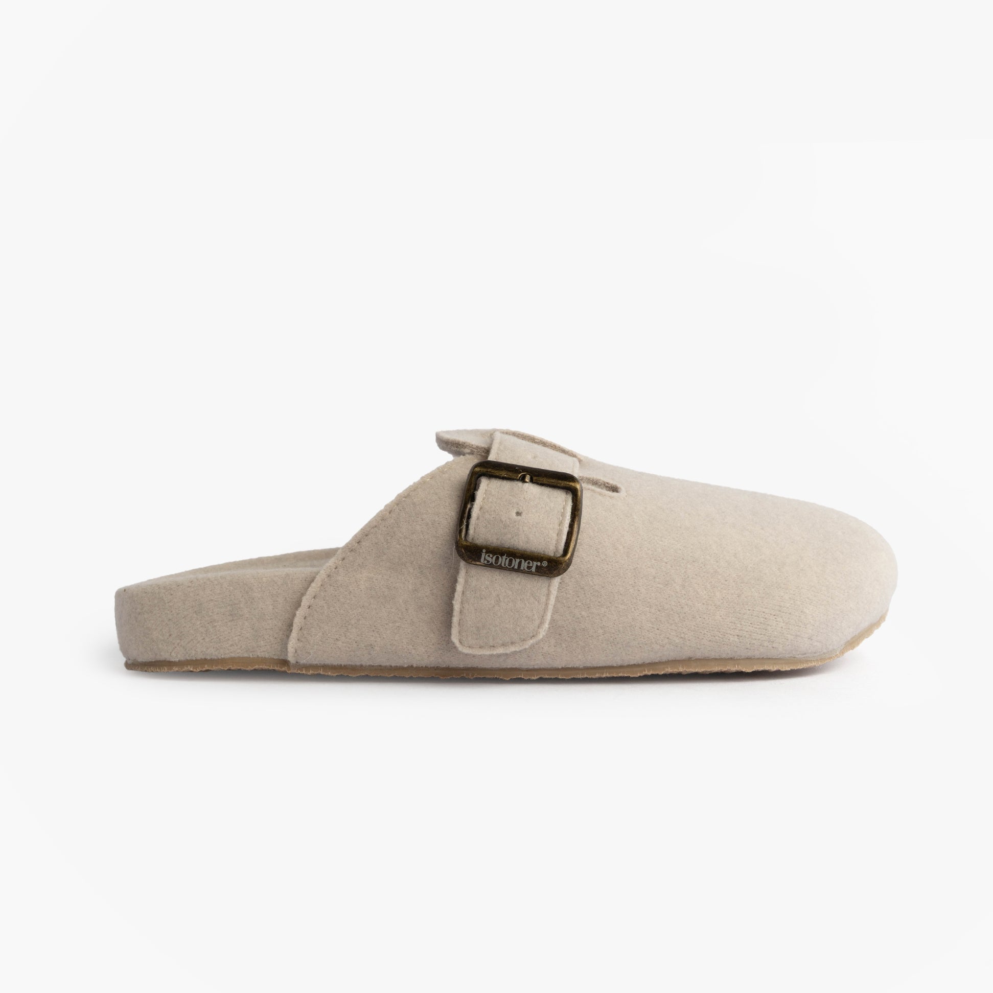 Totes Isotoner FELT CLOG Womens Clog Mule Slippers Oatmeal