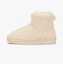 Totes Isotoner BORG BOOT WITH CUFF DETAIL Womens Boot Slippers Cream