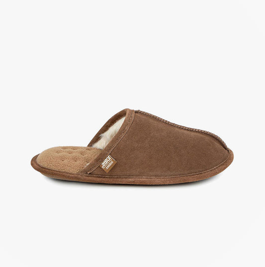 Totes Isotoner Mens Memory Foam Mule Slippers Tan