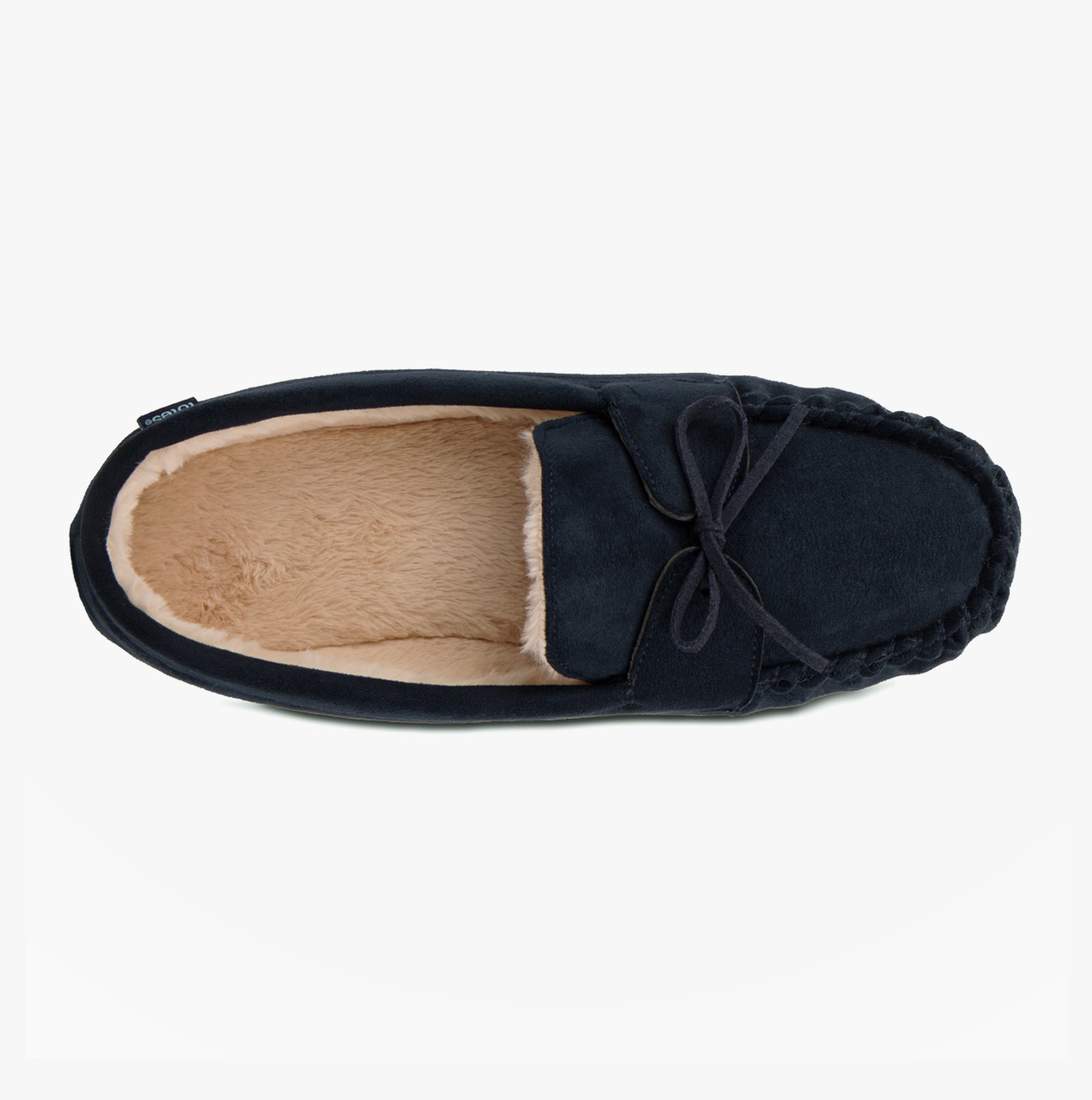 Totes Toasties SUEDETTE Moccasin Sippers Mens Navy