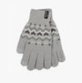 Totes Toasties STRETCH KNITTED SMARTOUCH GLOVES Womens Grey Fair Isle