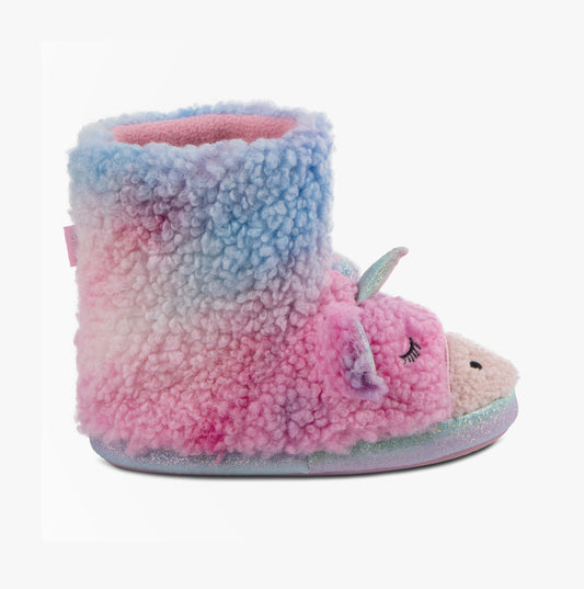 Totes Toasties UNICORN BOOT Slippers Unisex Kids Pink