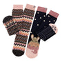 Totes Toasties ORIGINAL SLIPPER SOCKS (TWIN PACK) Womens Rabbit / Fairisle
